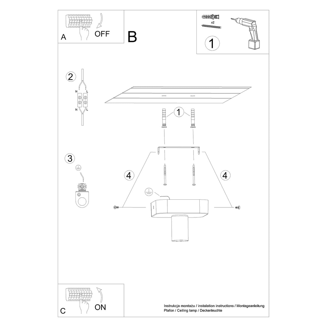 Ceiling lamp TAVO 1