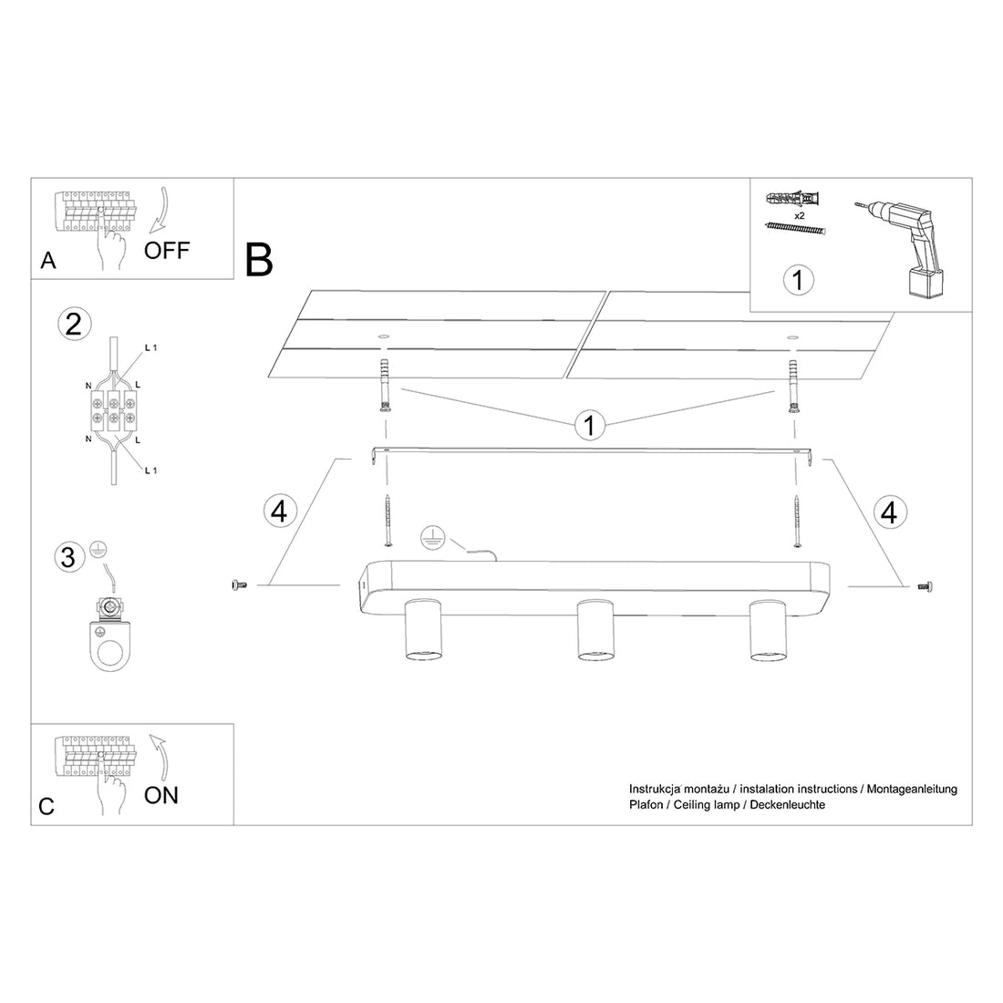 Ceiling lamp TAVO 3