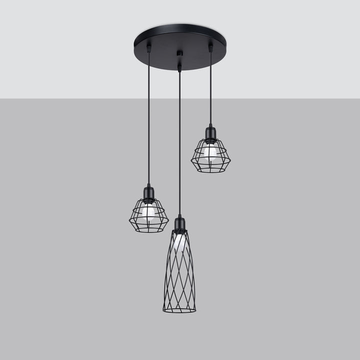 Pendant lamp SUBA 3P black