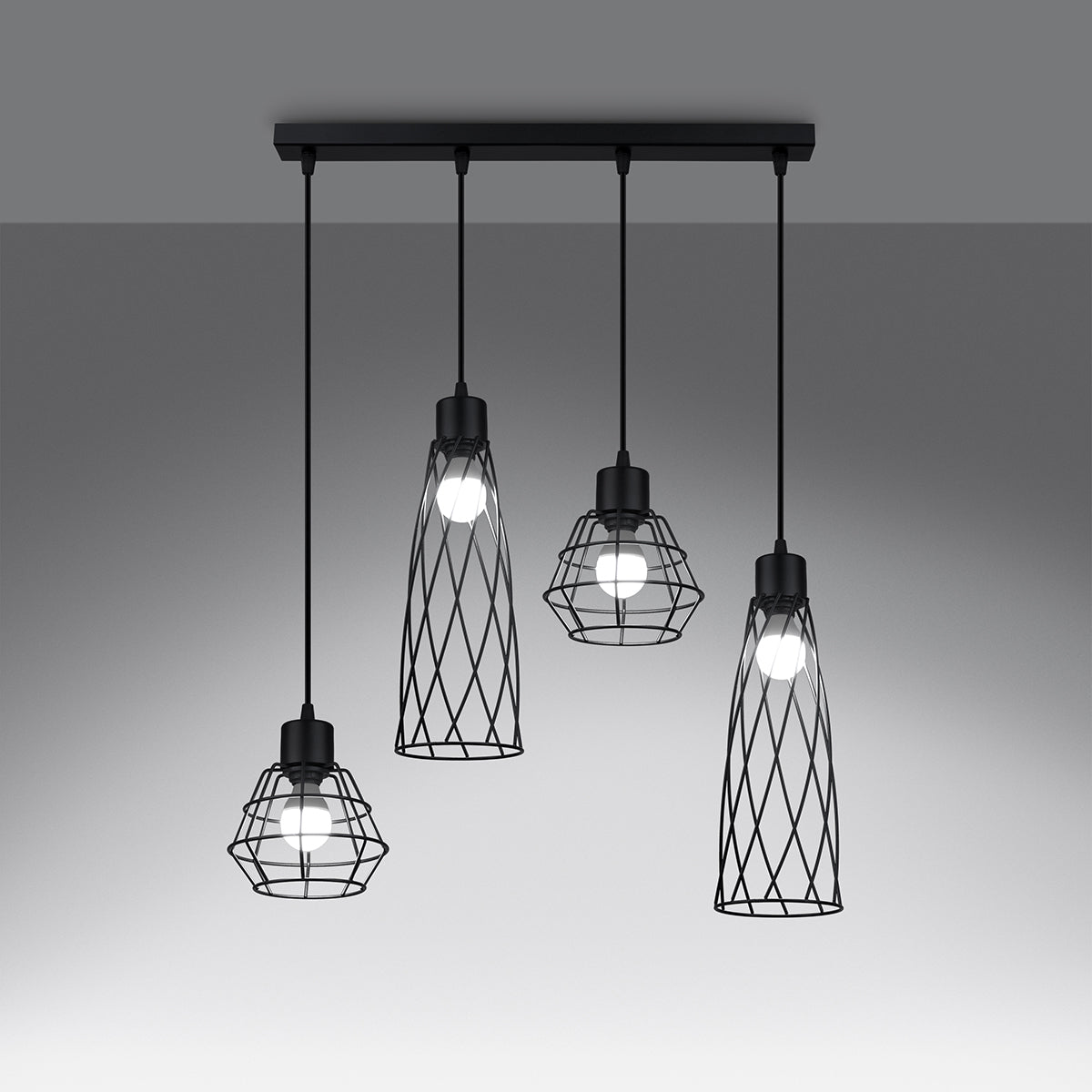 Pendant lamp SUBA 4L black