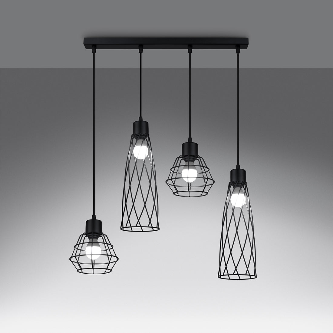 Pendant lamp SUBA 4L black