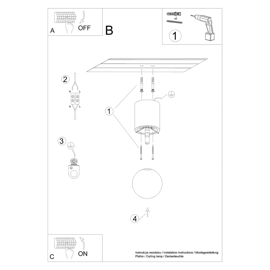 Ceiling lamp BOOMO 12