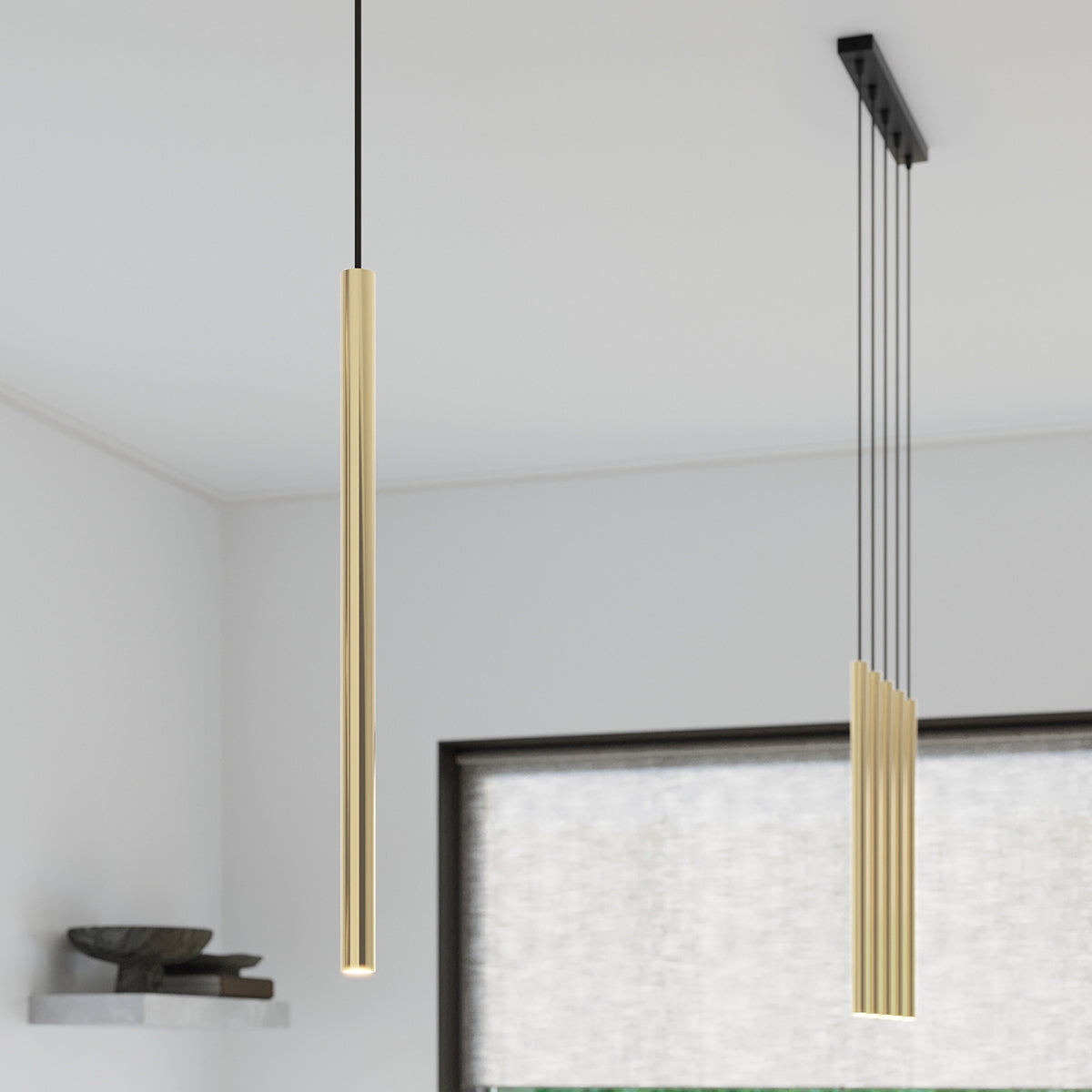 Pendant lamp PASTELO 3P polished gold