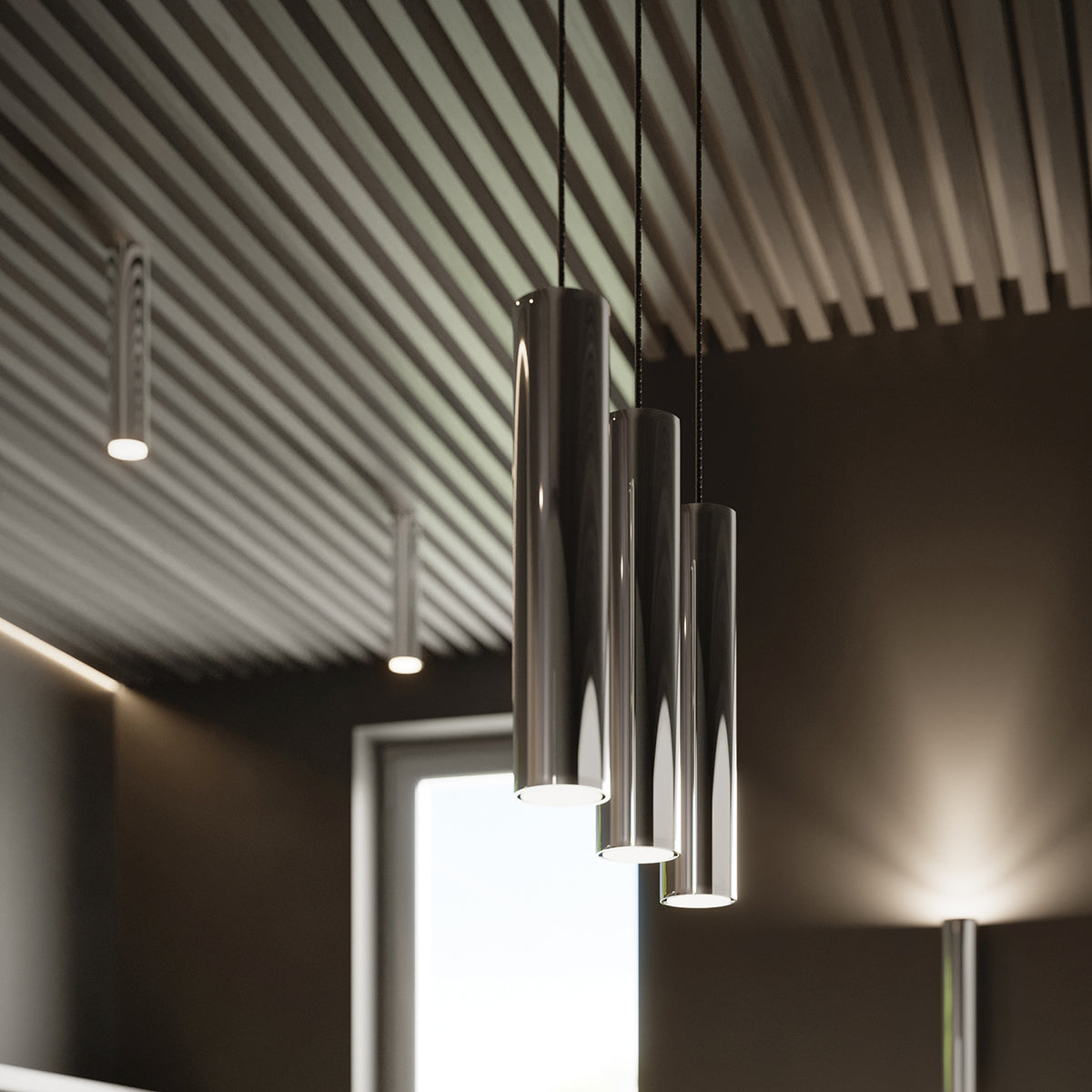 Pendant lamp LAGOS 1 chrome