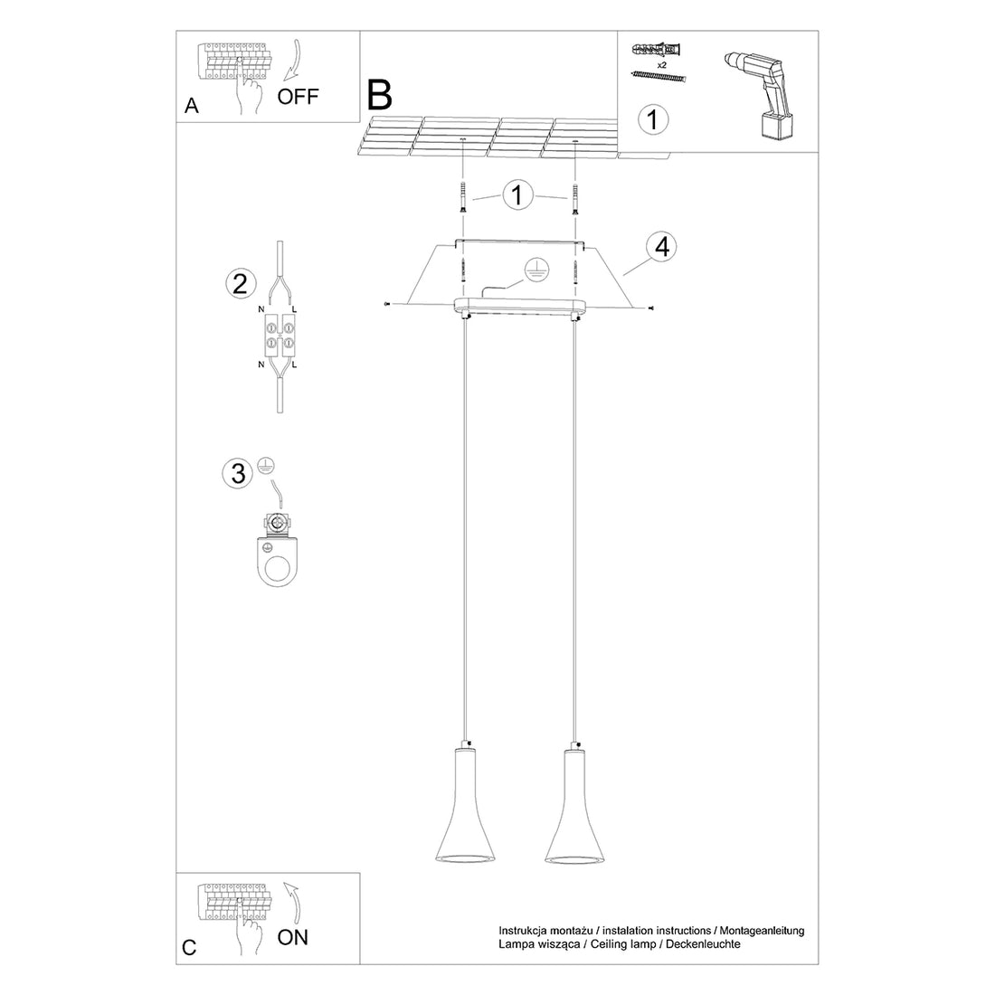 Pendant lamp REA 2 concrete