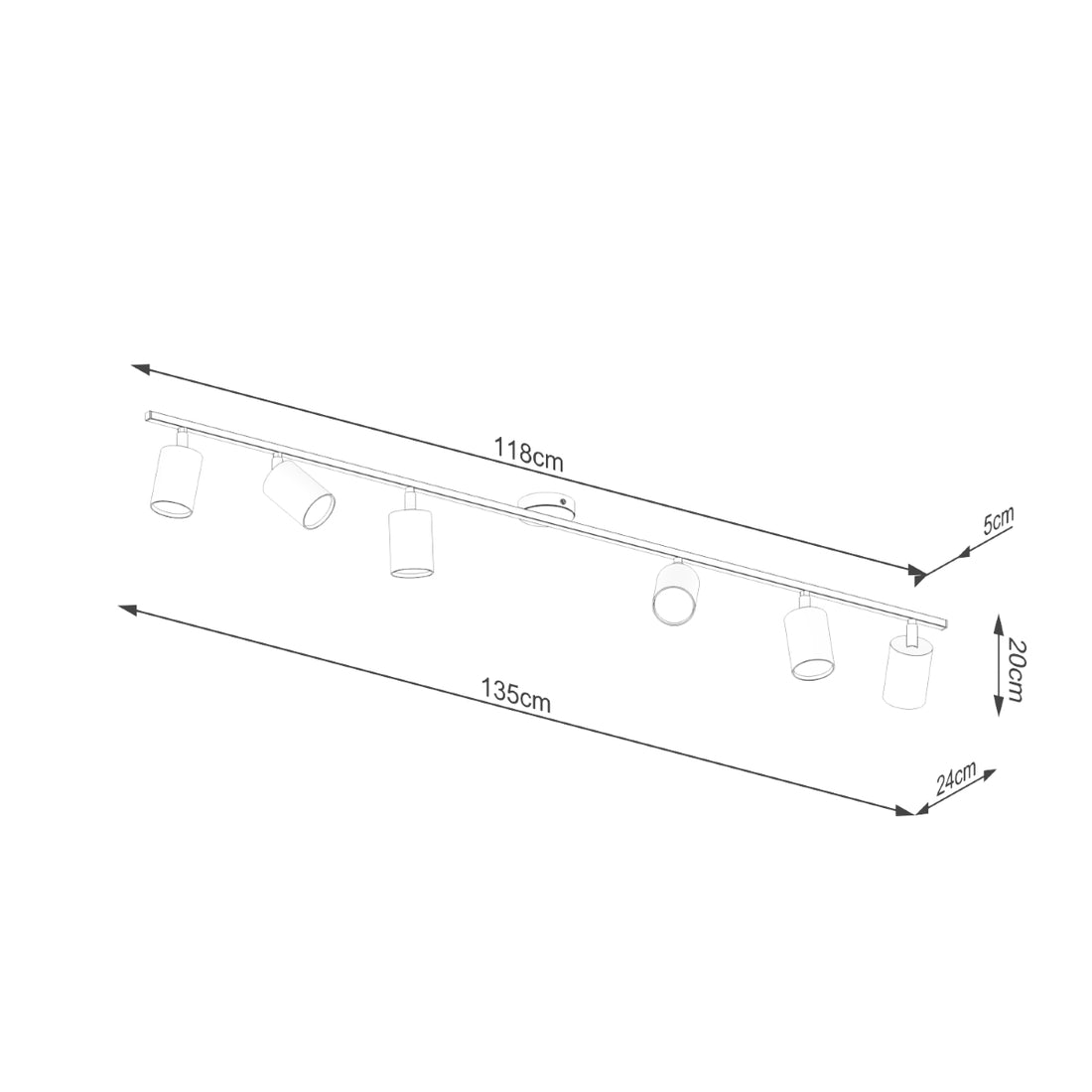Ceiling lamp LEMMI 6L white