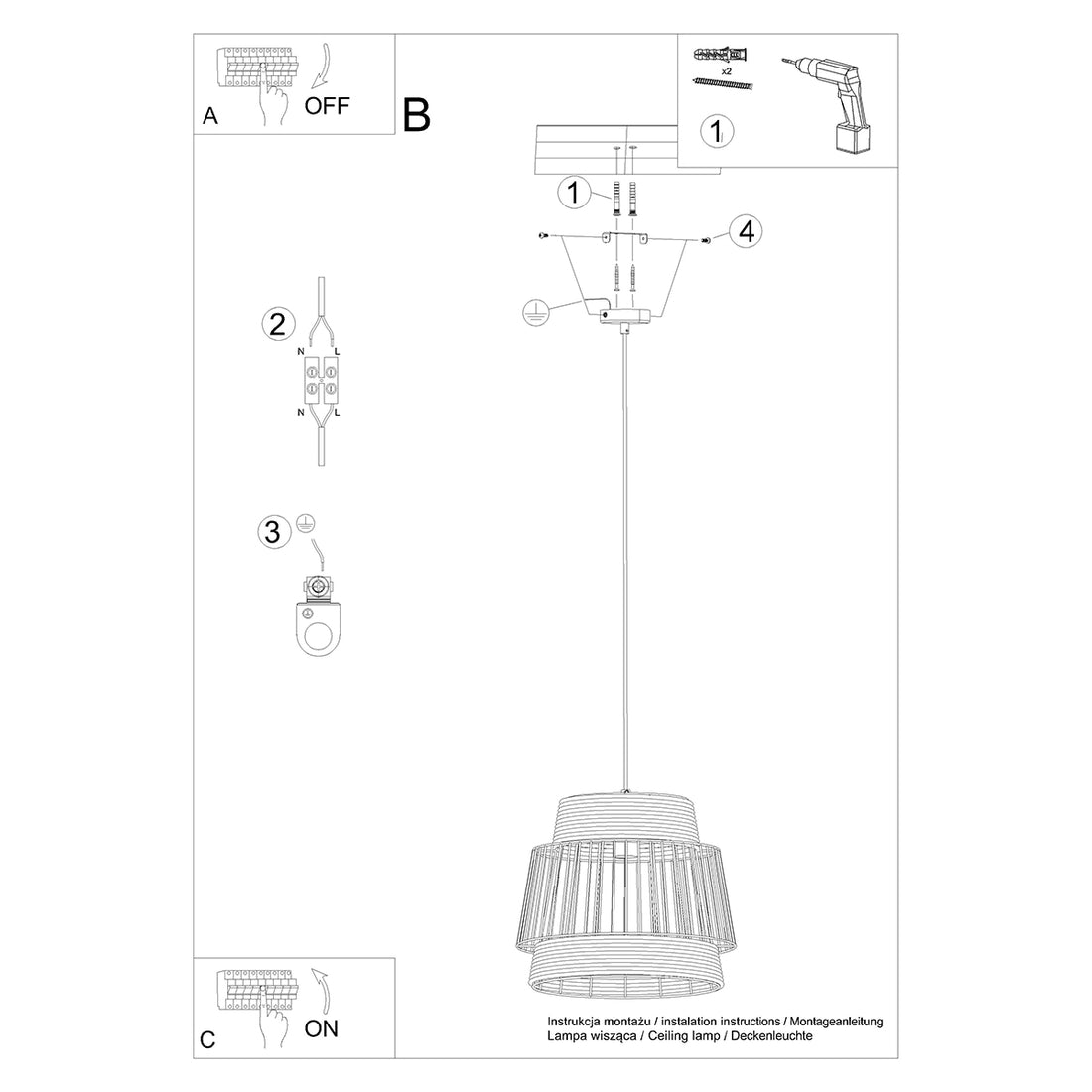 Pendant lamp BRILO