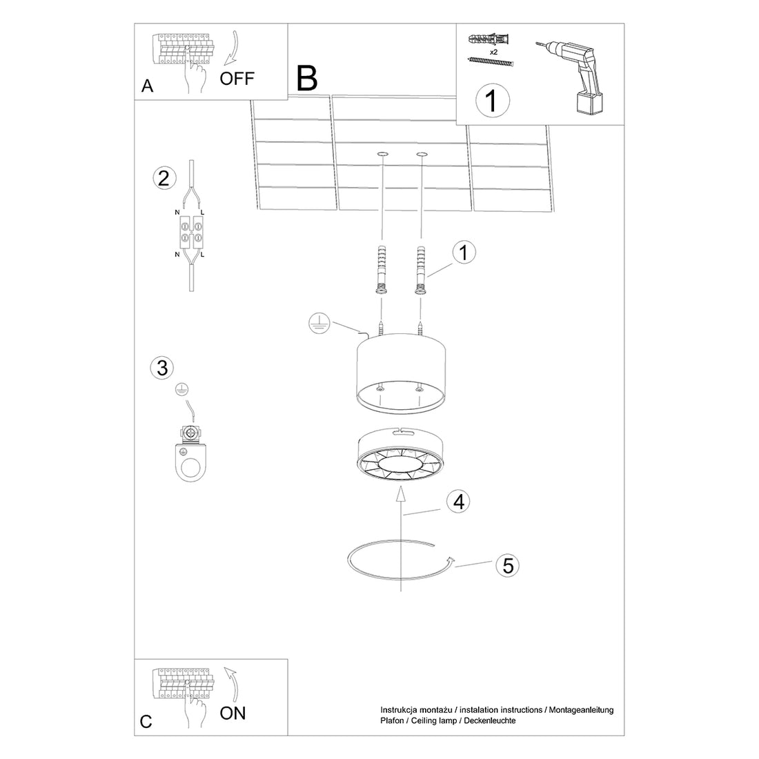 Ceiling lamp DIO white LED