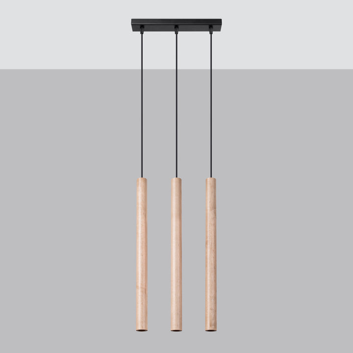 Pendant lamp PASTELO 3L wood
