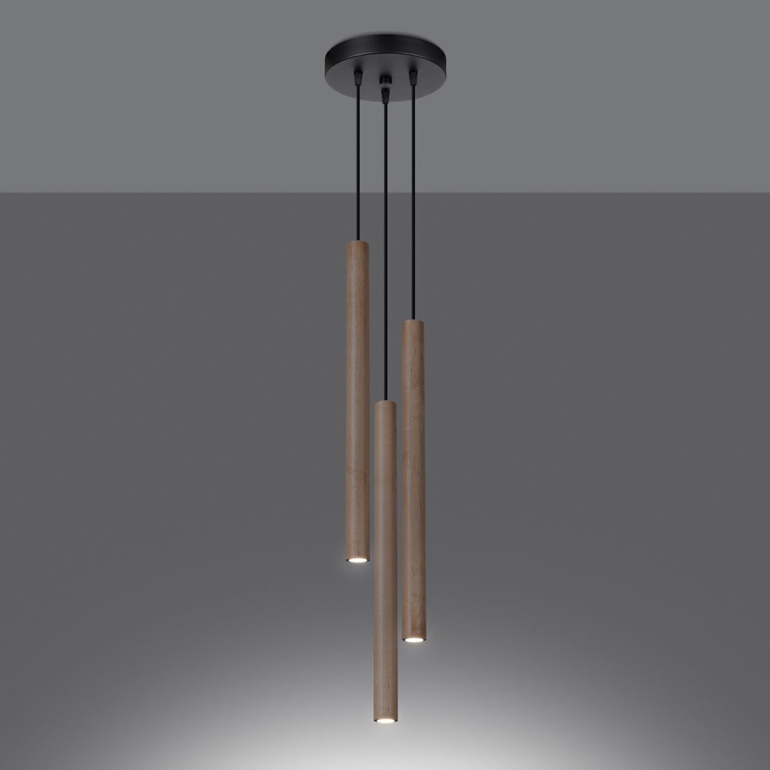 Pendant lamp PASTELO 3P wood
