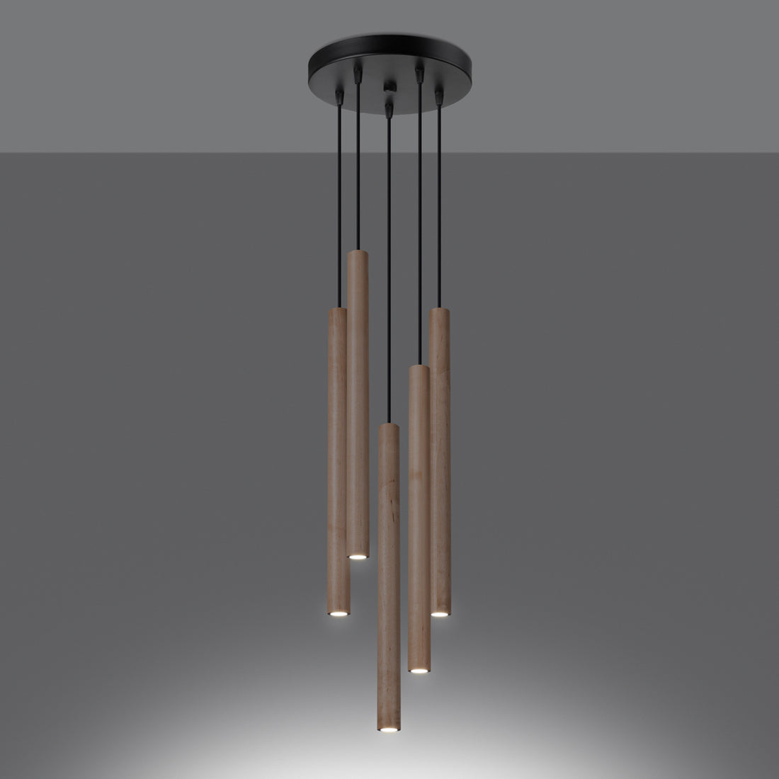 Pendant lamp PASTELO 5P wood