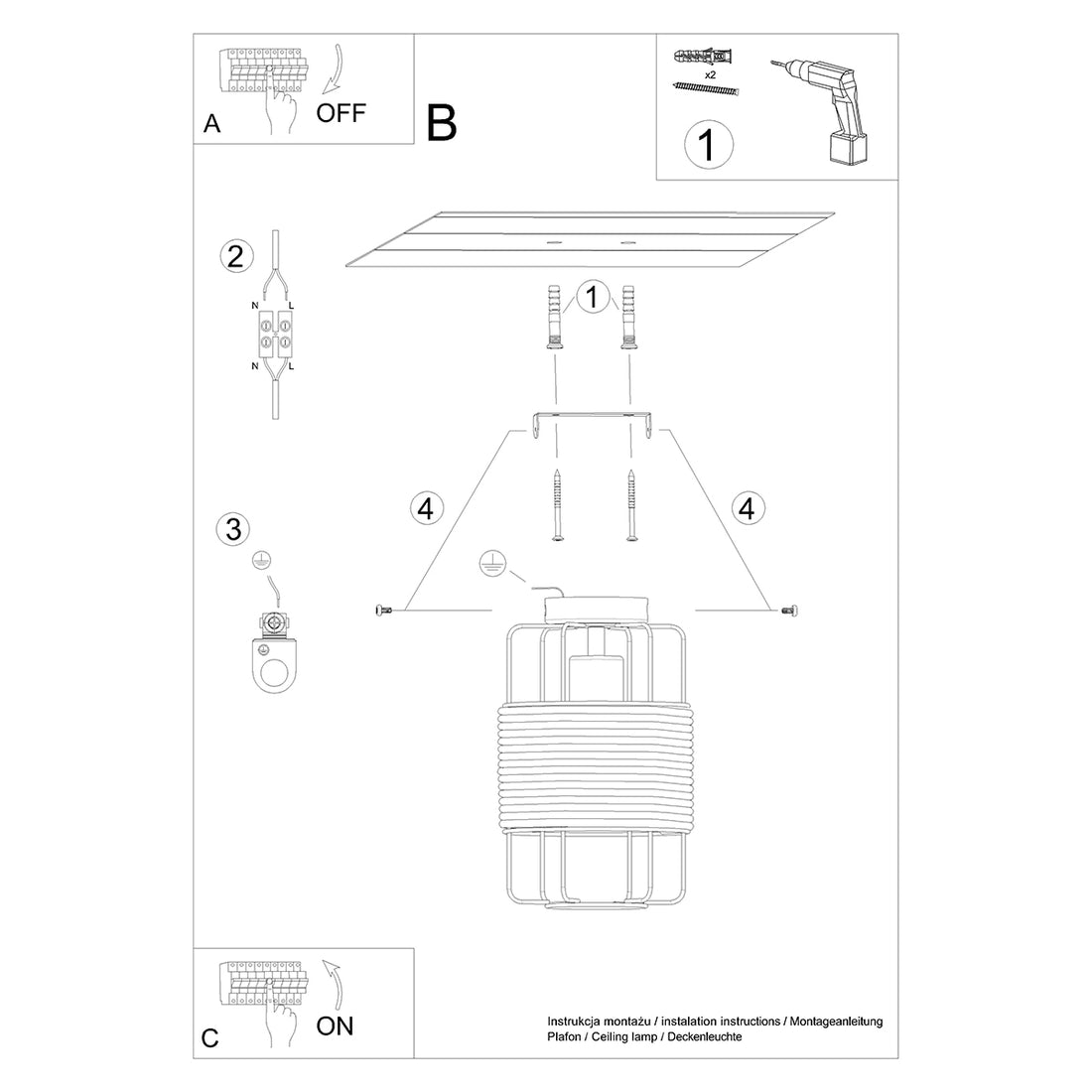 Ceiling lamp GIZUR