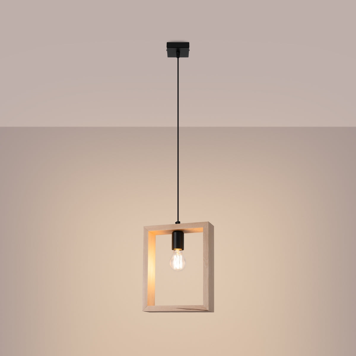 Pendant lamp ARIES natural wood