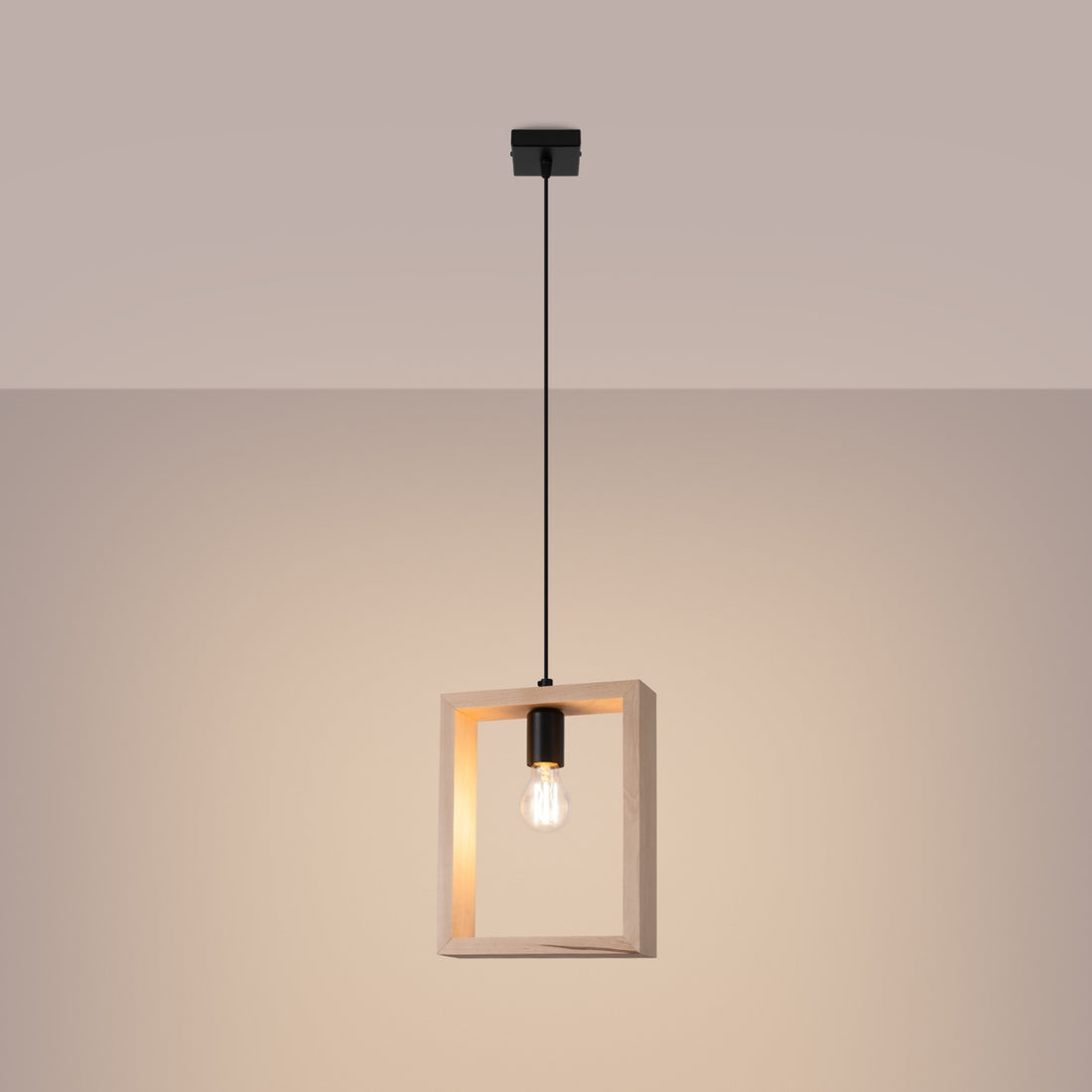 Pendant lamp ARIES natural wood