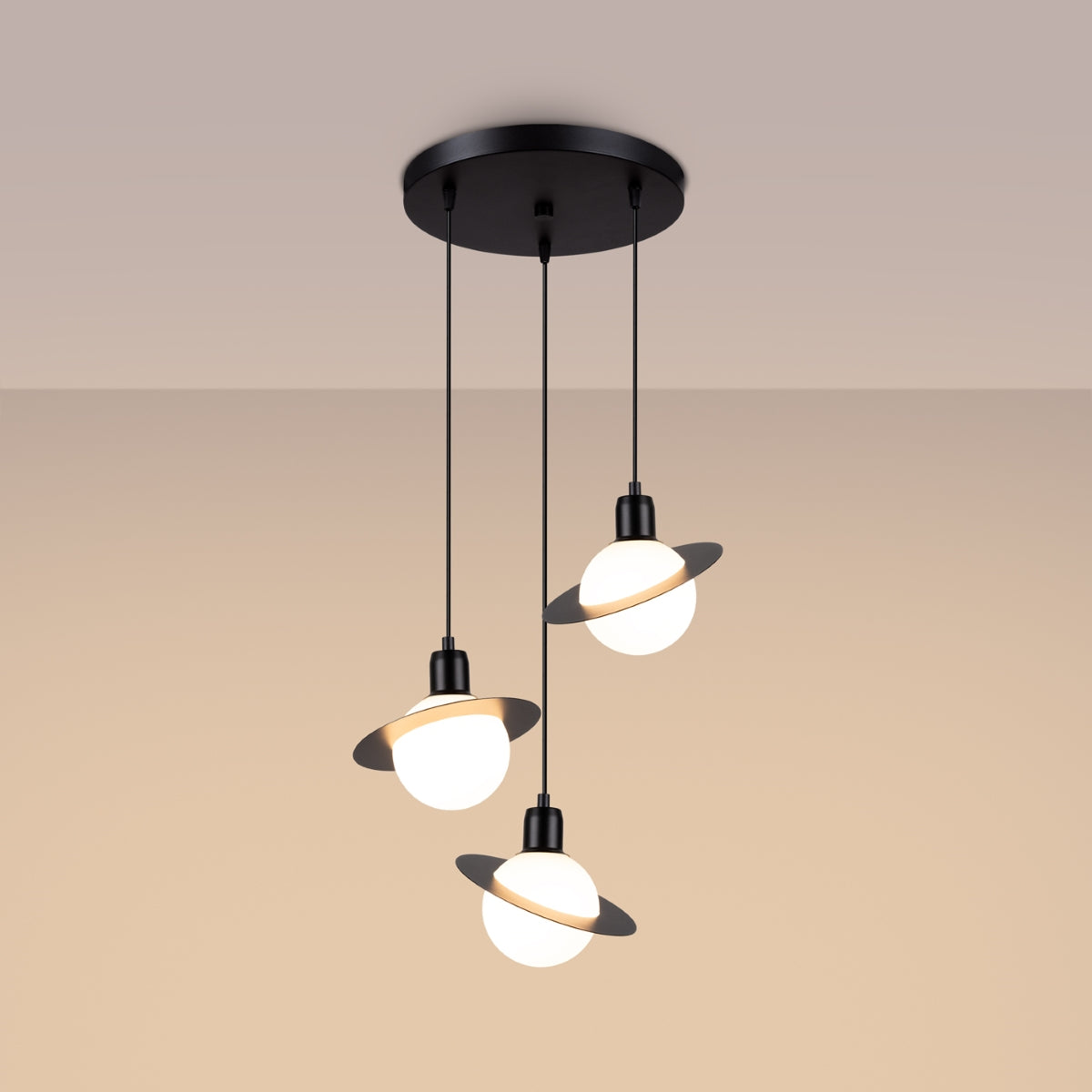Pendant lamp HYPERION 3P black