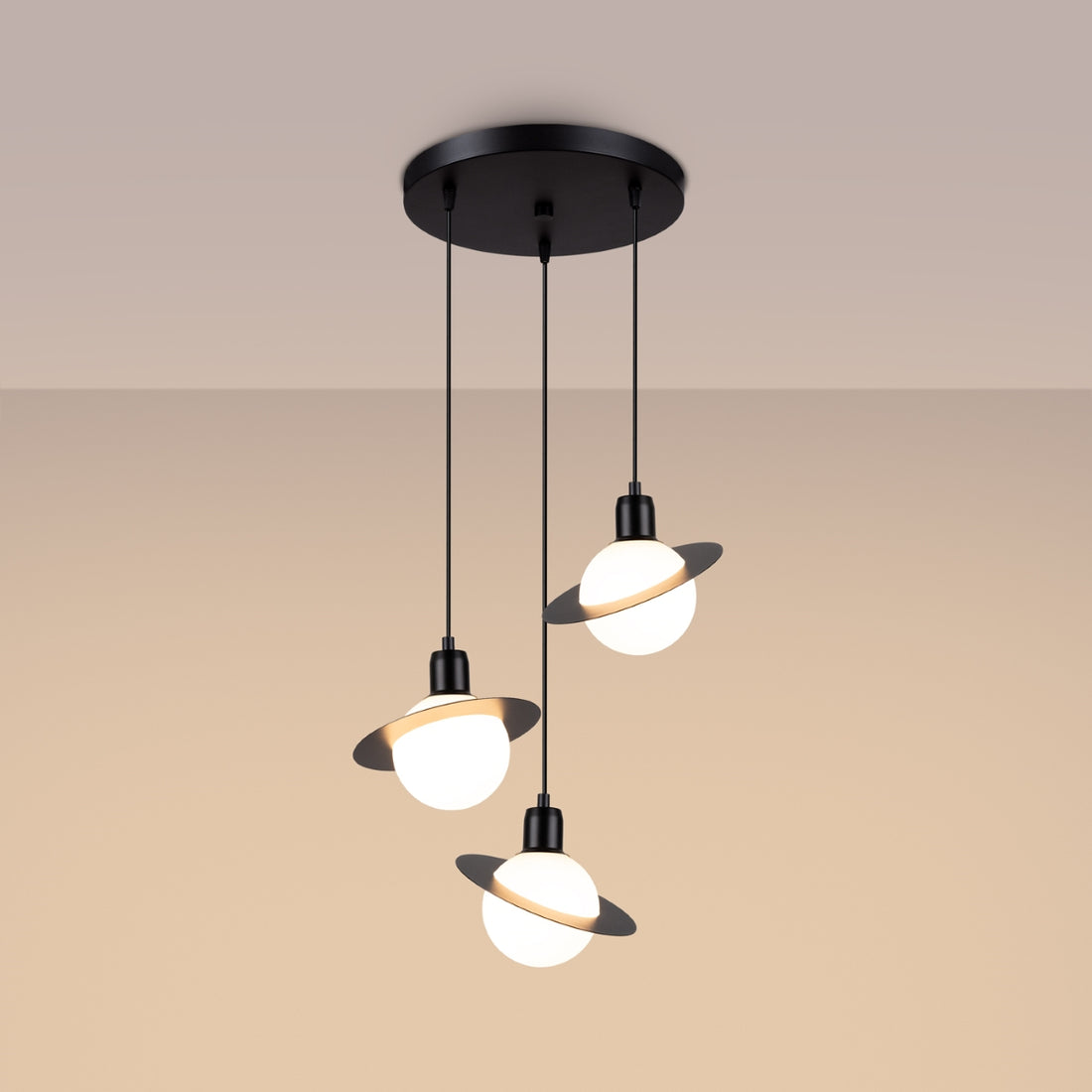 Pendant lamp HYPERION 3P black
