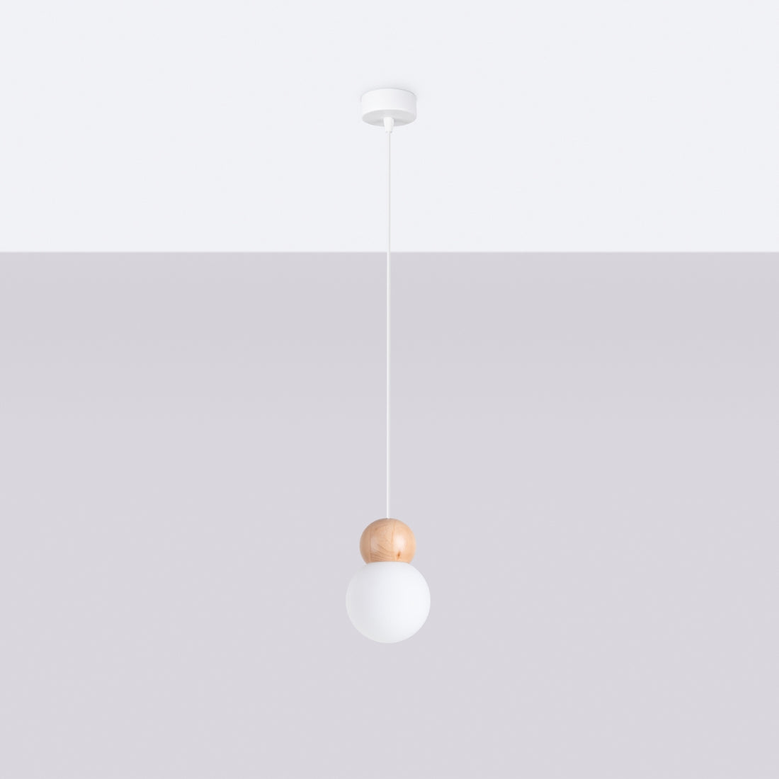 Pendant lamp PEKKA 1 white/natural wood