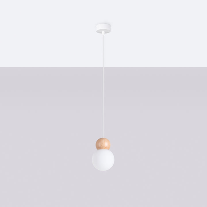 Pendant lamp PEKKA 1 white/natural wood