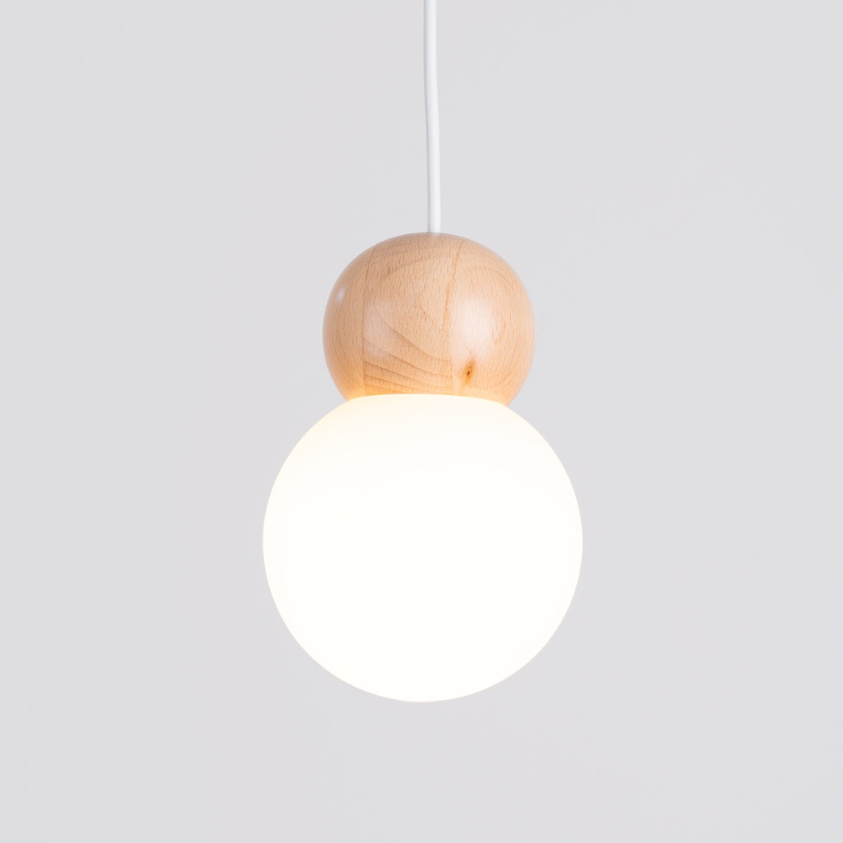 Pendant lamp PEKKA 1 white/natural wood