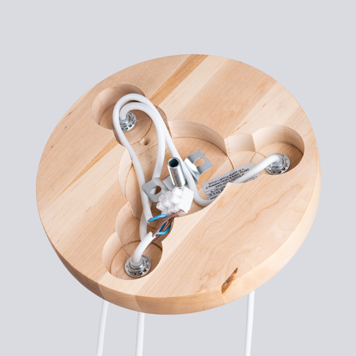 Pendant lamp PEKKA 3P white/natural wood