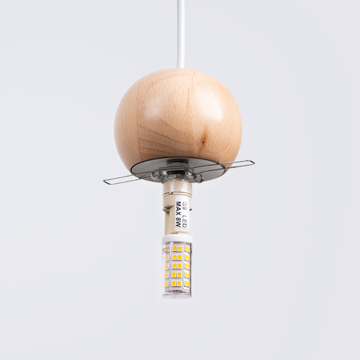 Pendant lamp PEKKA 3P white/natural wood