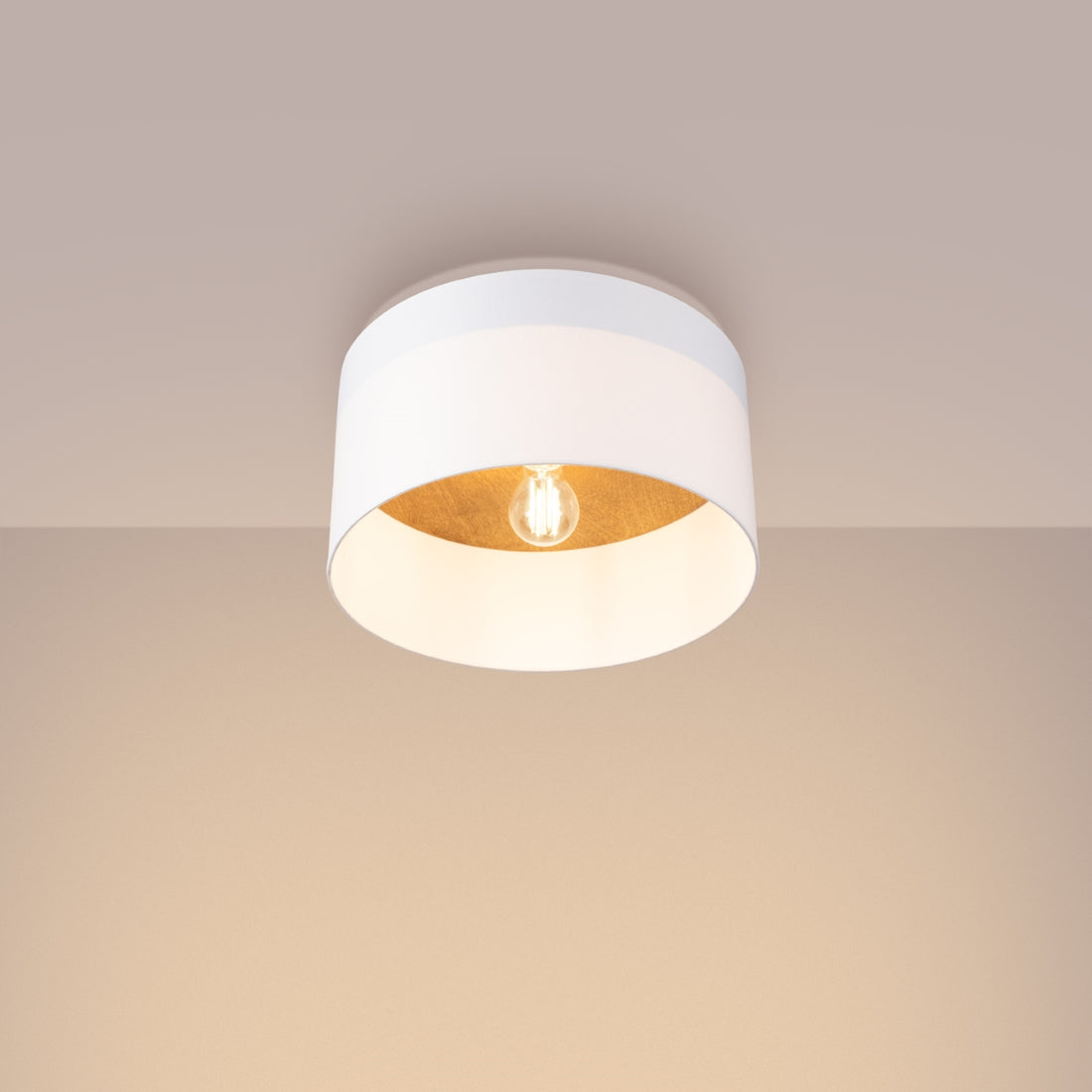 Lampa sufitowa TELESTO biała/jasnobrązowa