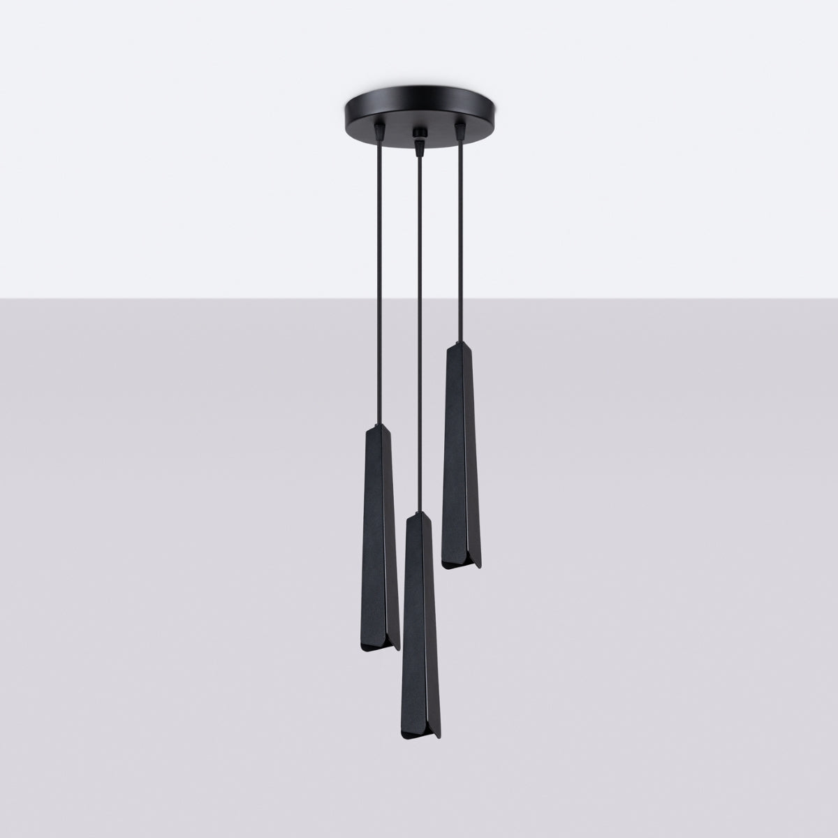Pendant lamp PRYSM 3P black