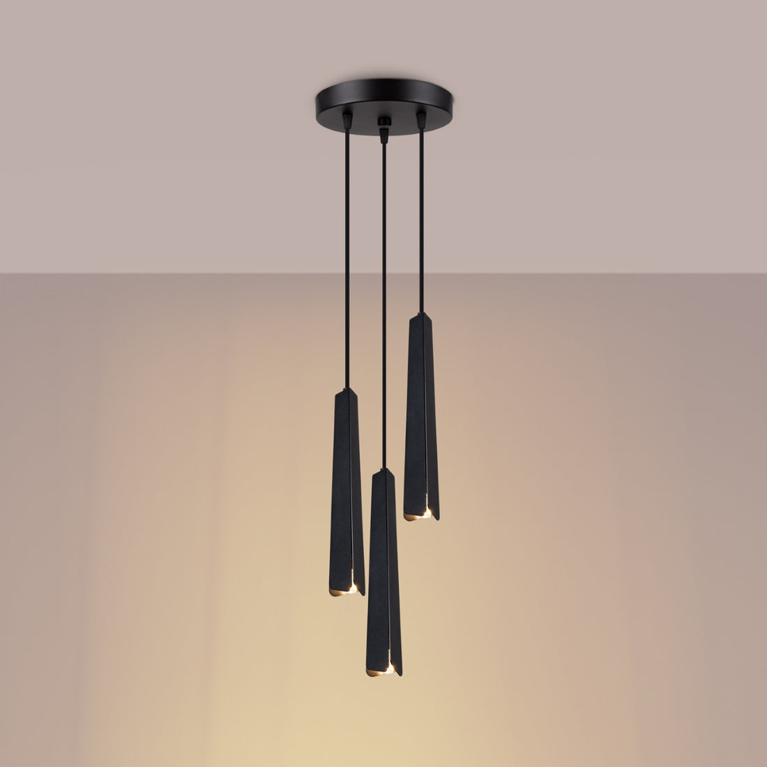 Pendant lamp PRYSM 3P black