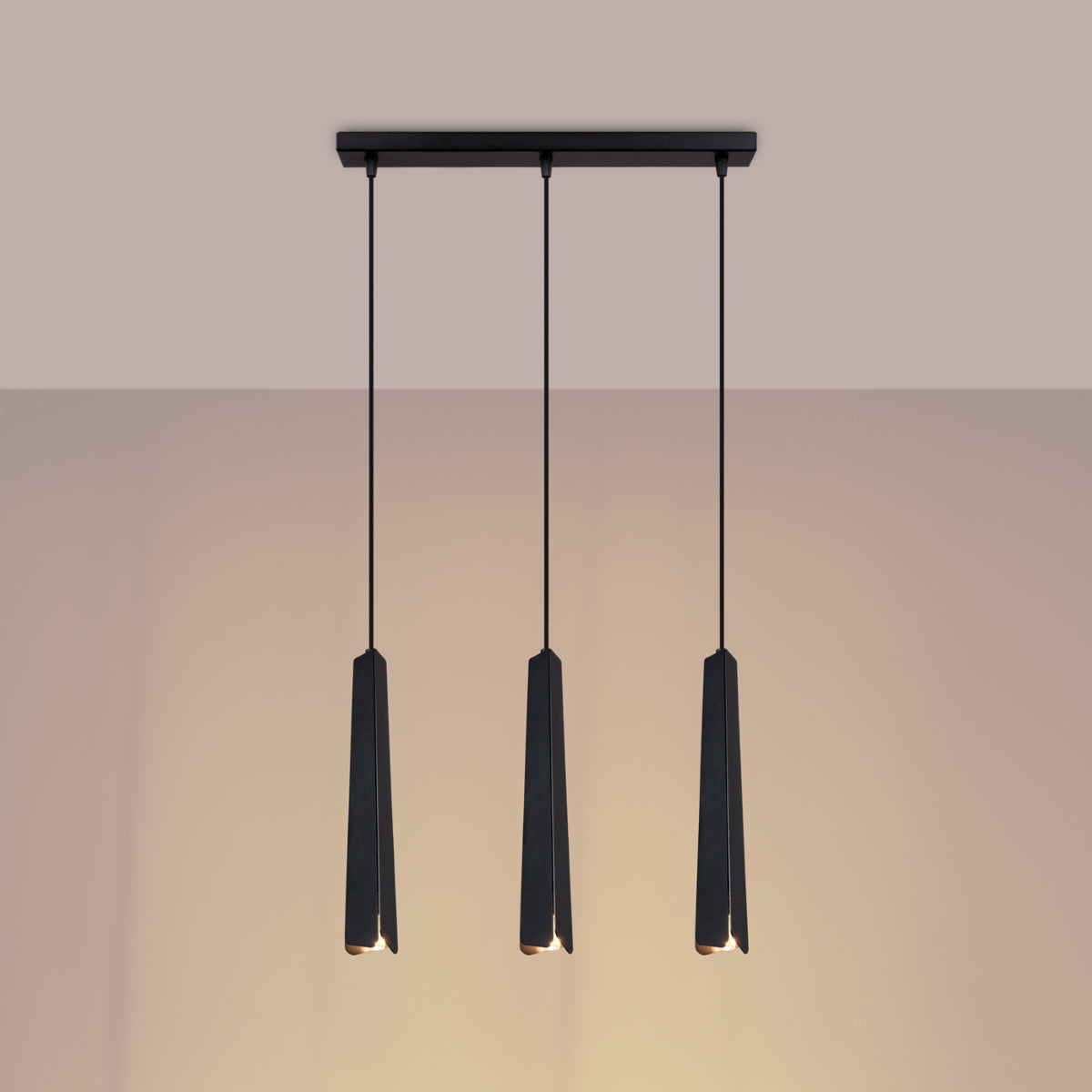 Pendant lamp PRYSM 3L black
