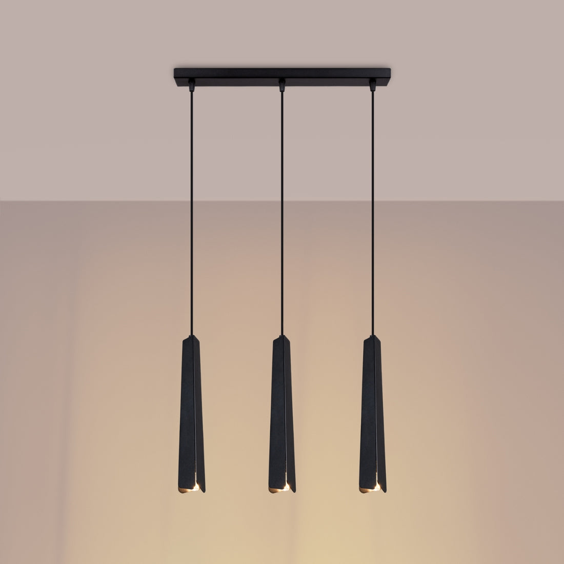 Pendant lamp PRYSM 3L black