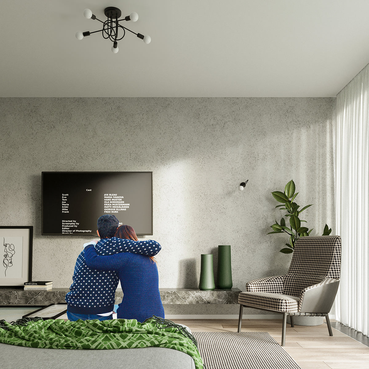 Wall lamp LOOP black