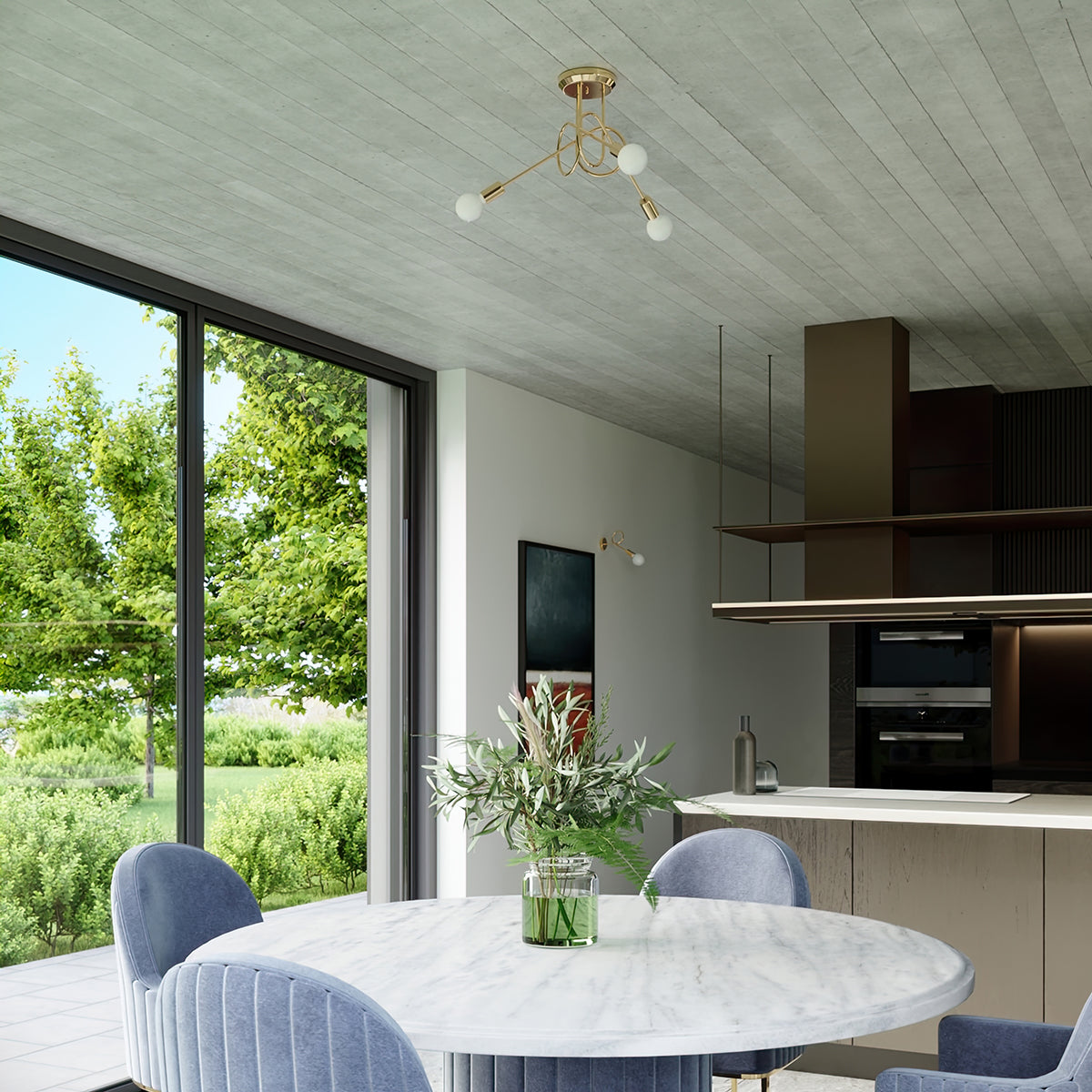 Wall lamp LOOP glossy gold