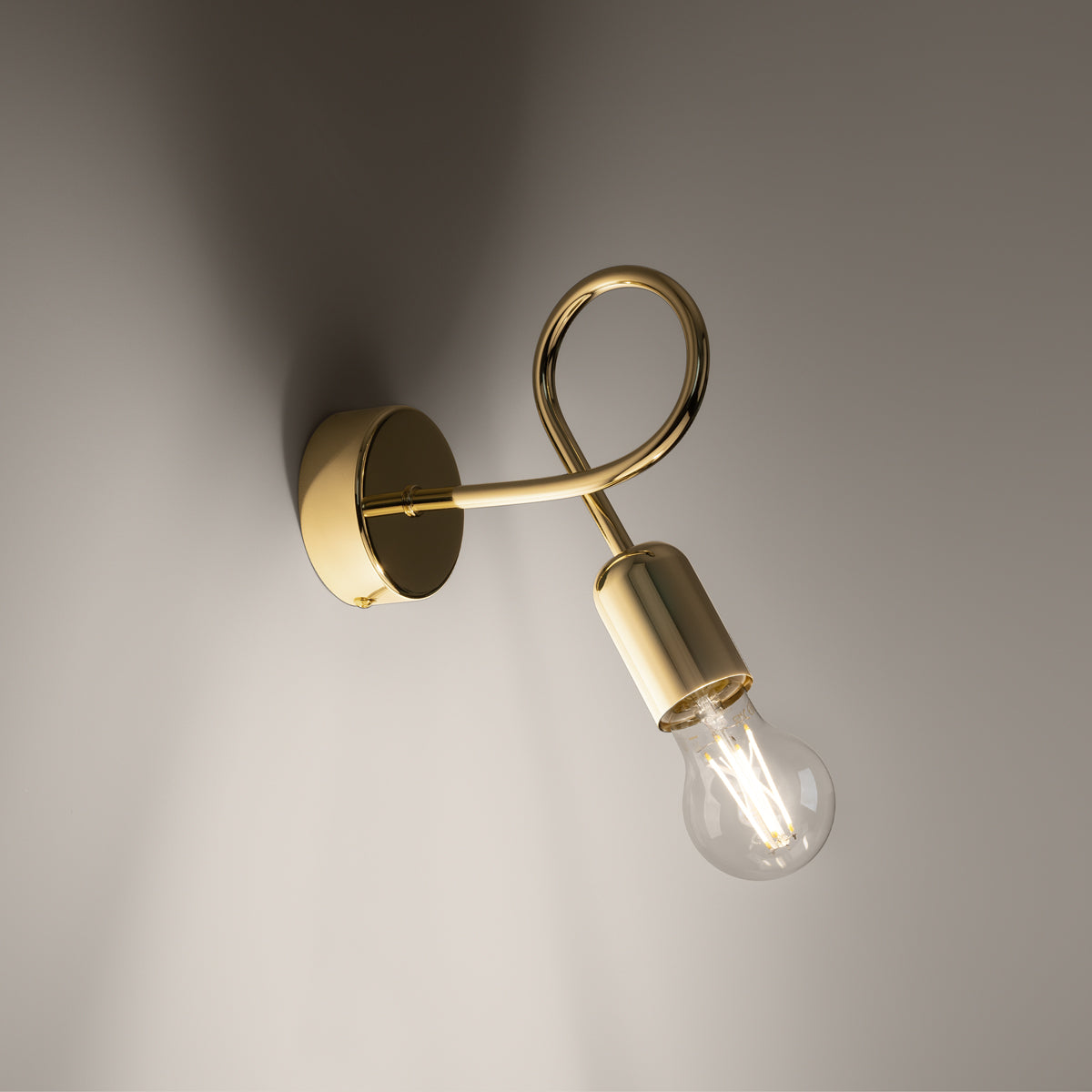 Wall lamp LOOP glossy gold