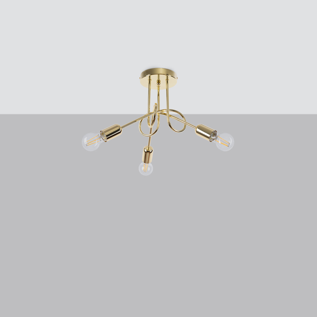 Chandelier LOOP 3 glossy gold