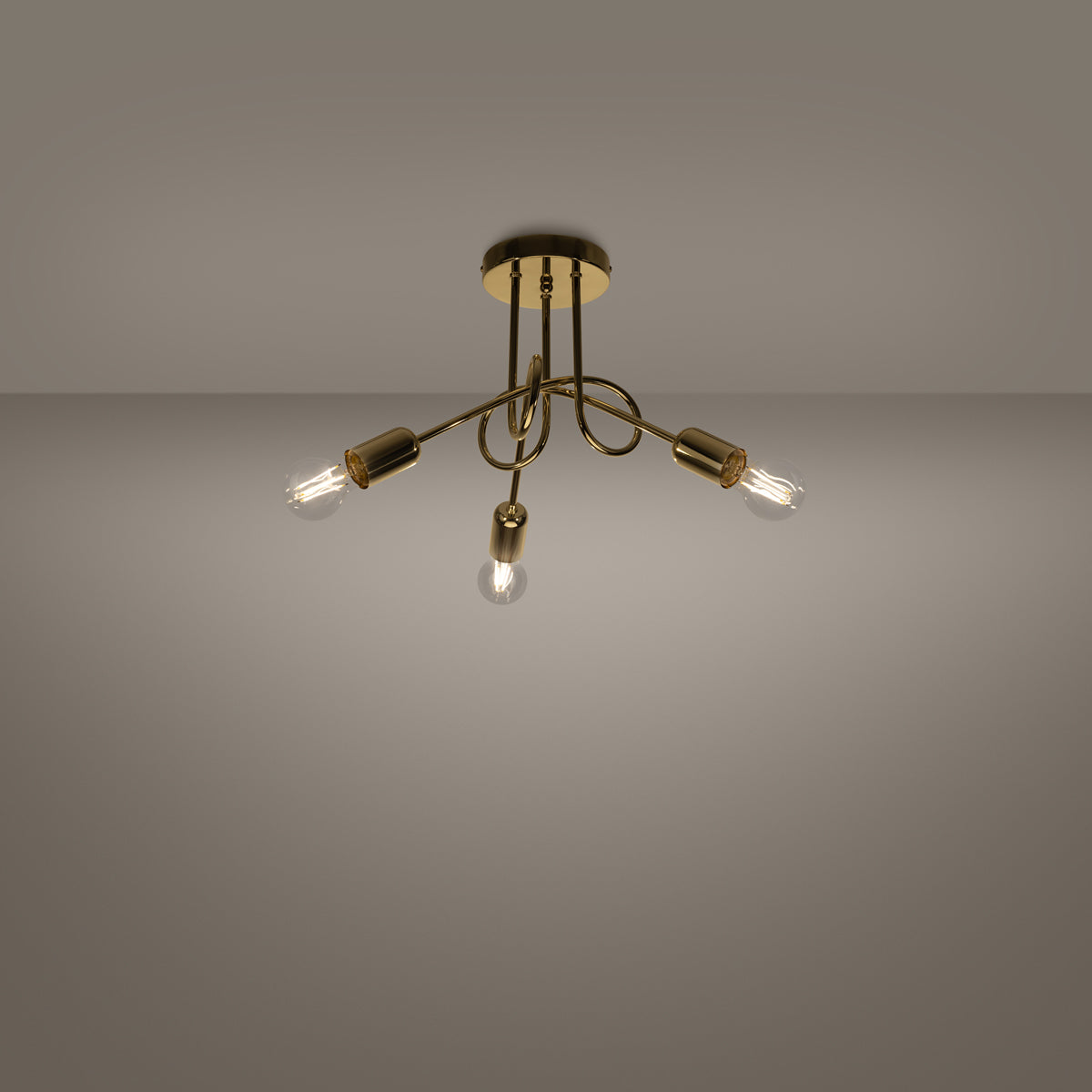 Chandelier LOOP 3 glossy gold