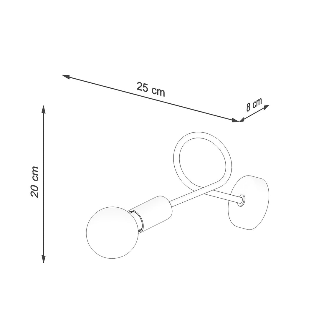 Wandleuchte LOOP Chrom
