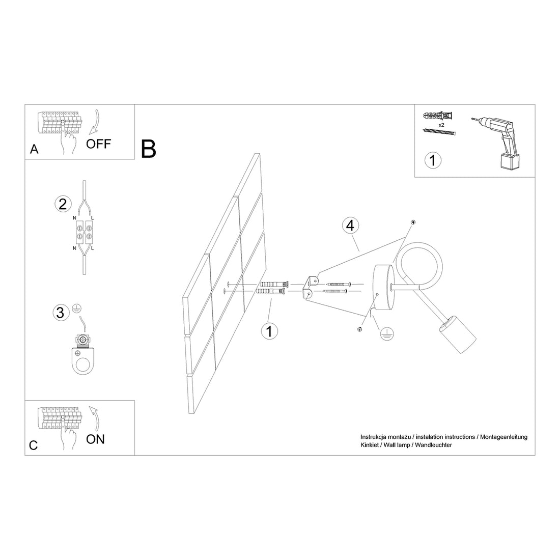Wandleuchte LOOP Chrom