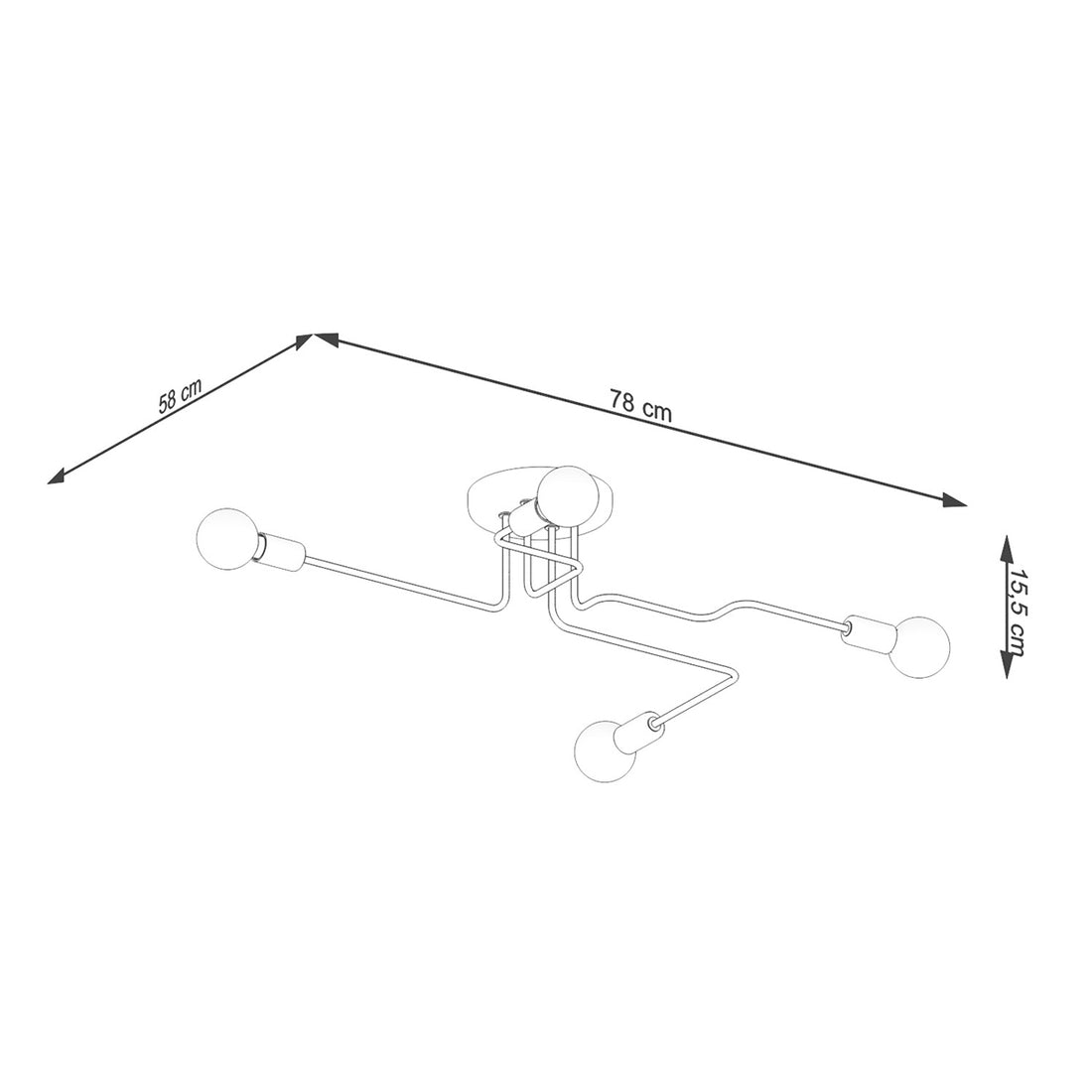 Kronleuchter VECTOR 4 weiß