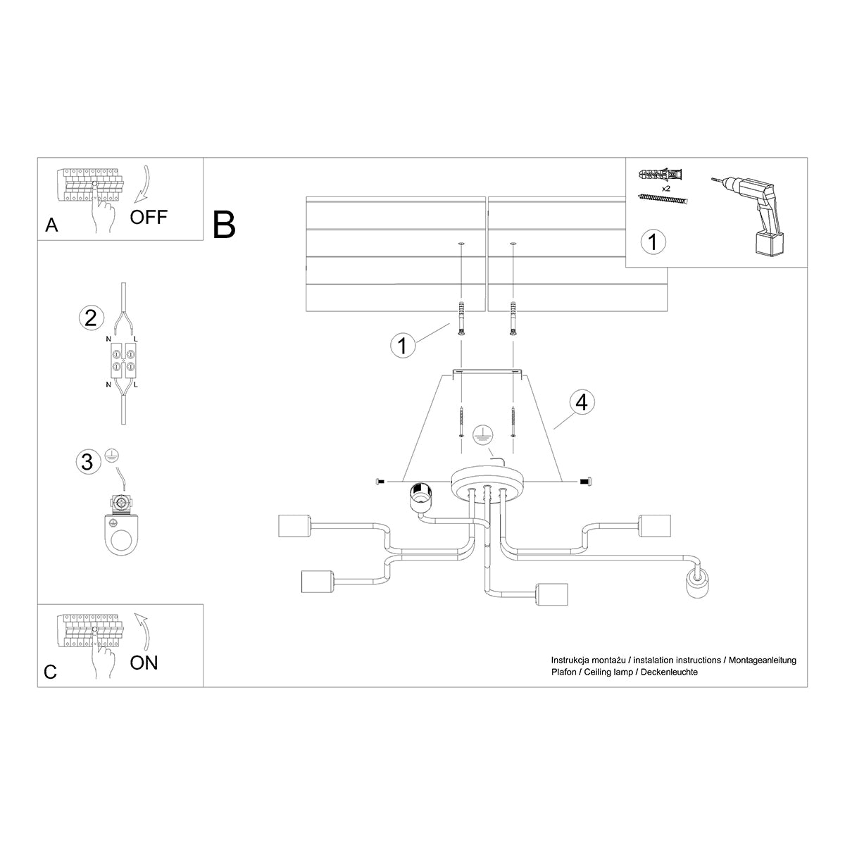 Chandelier VECTOR 6 white