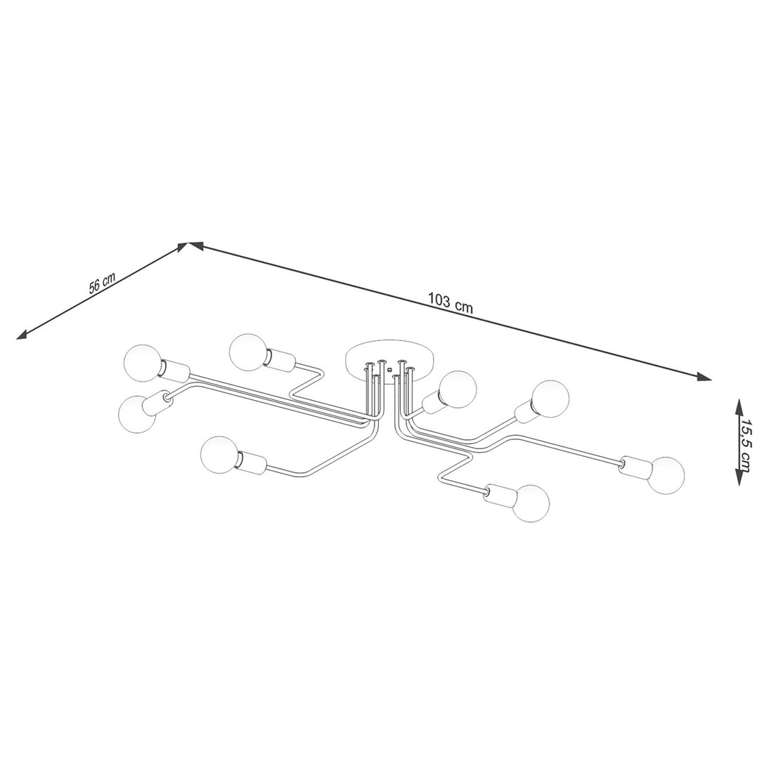 Kronleuchter VECTOR 8 weiß