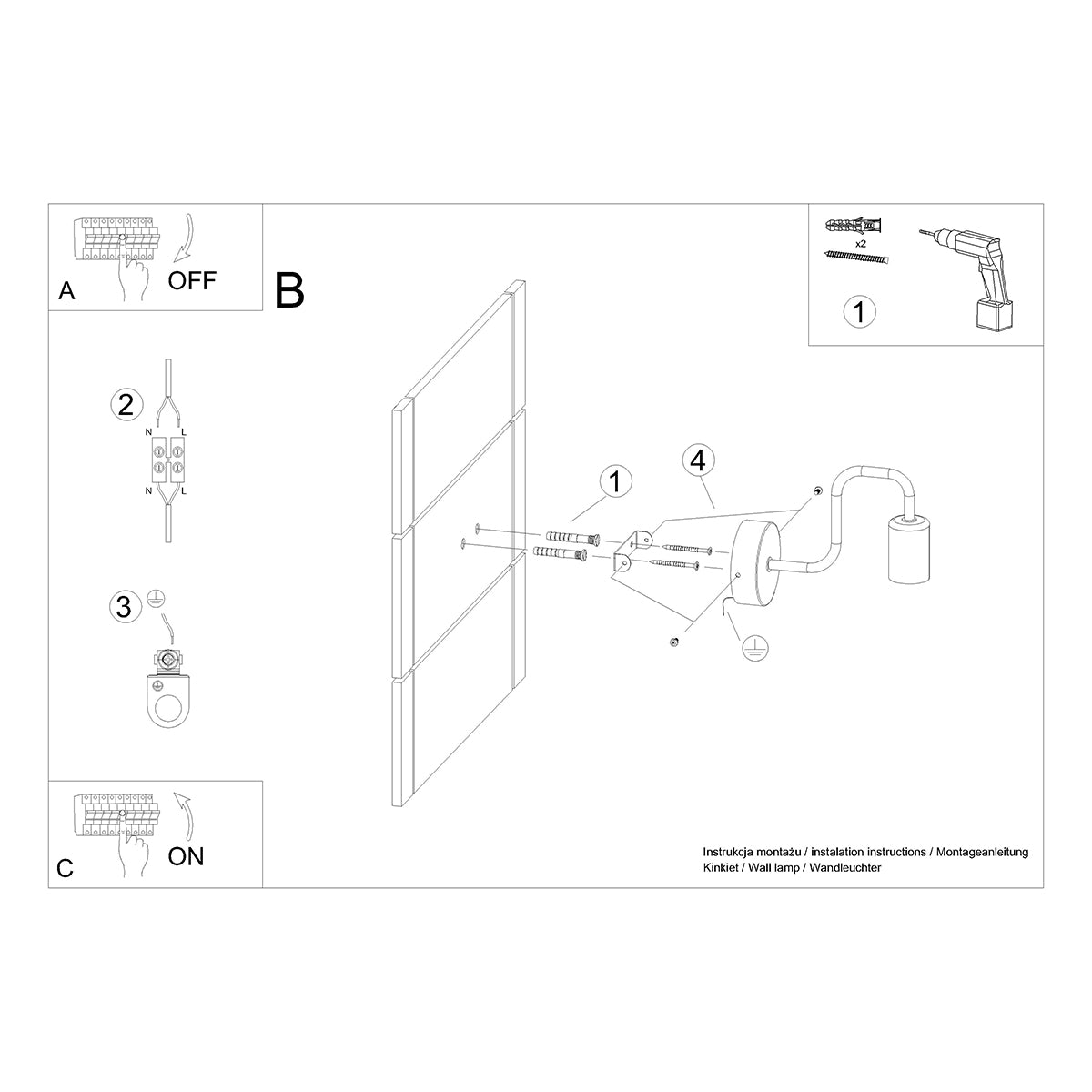 Wall lamp VECTOR black