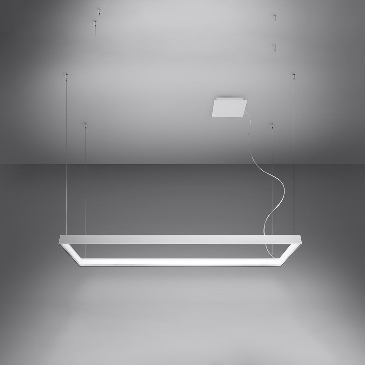 Modern LED Chandelier TUULA L – White, 4000K Light, Elegant Ceiling Design