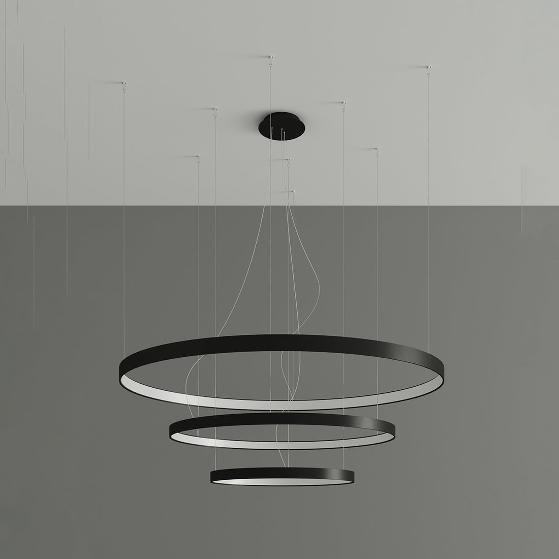 Żyrandol RIO 3 55/78/110 czarny LED 4000K