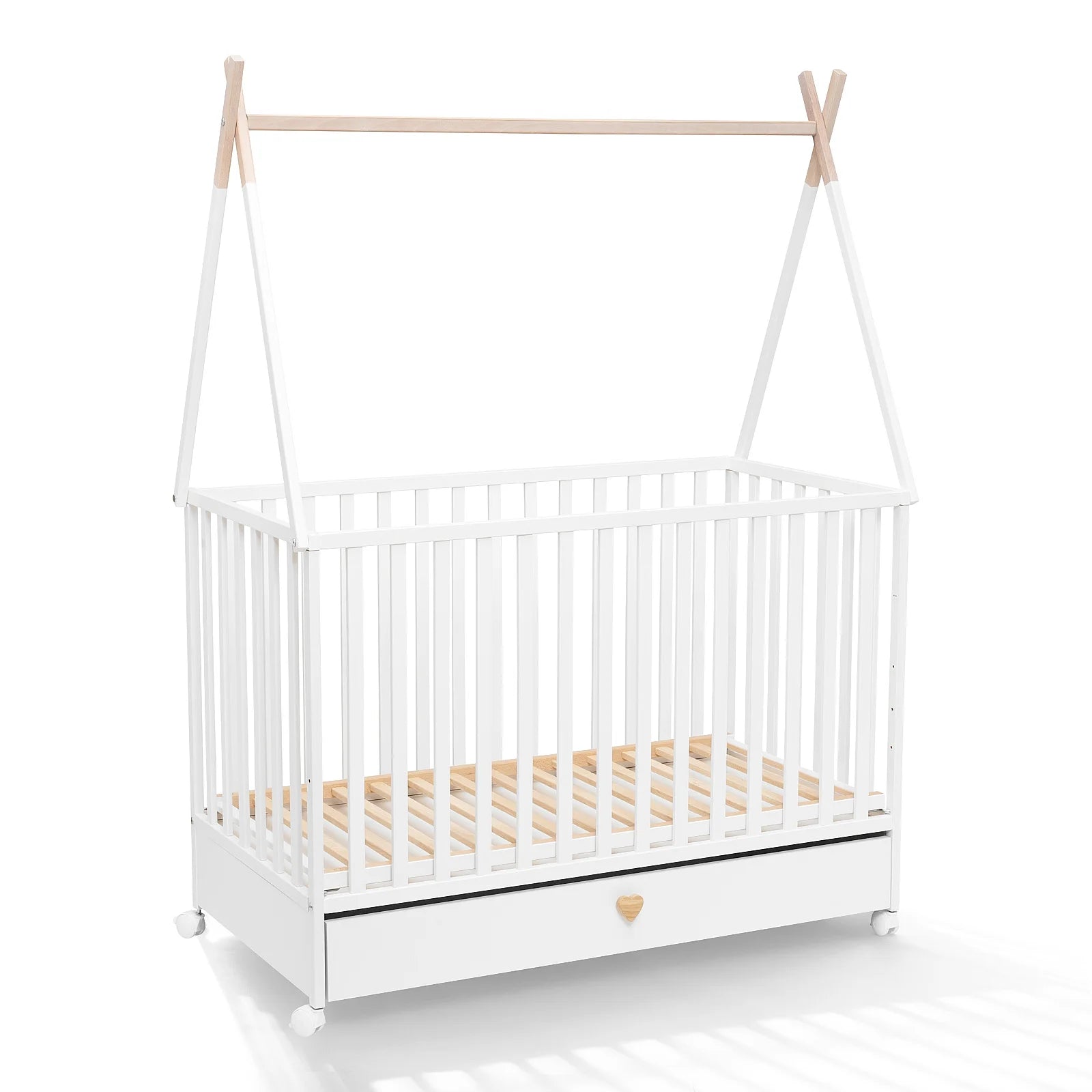 Baby Crib with Drawer & Wheels Tipi-Inspired Design - Diamond Work Sp. z o.o.