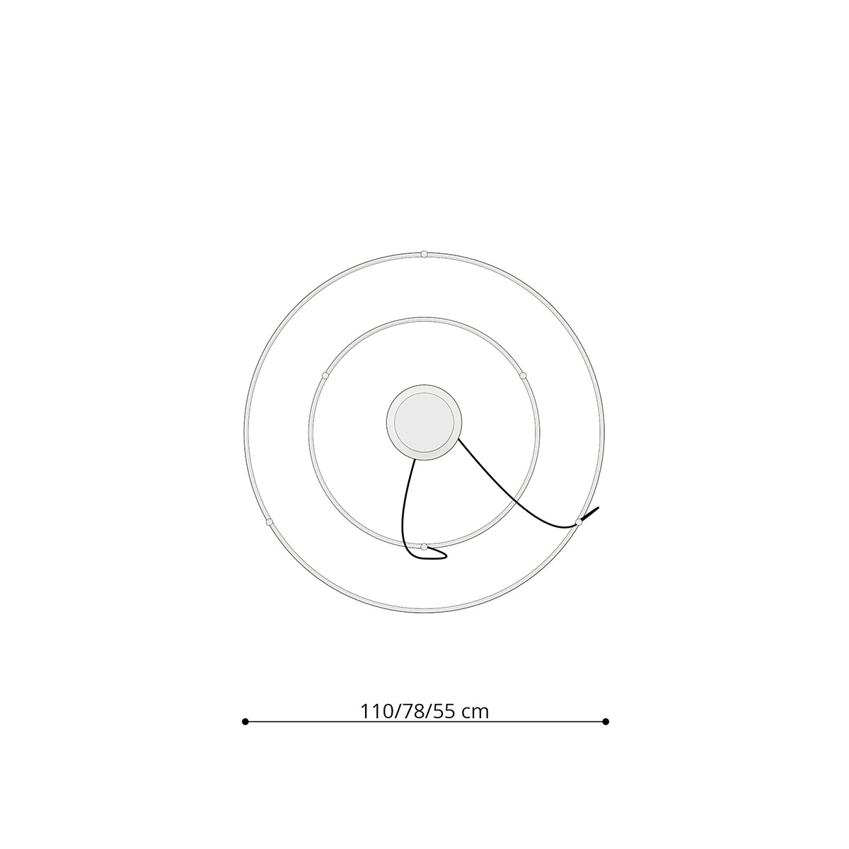 Chandelier RIO 2 55/78 black LED 4000K