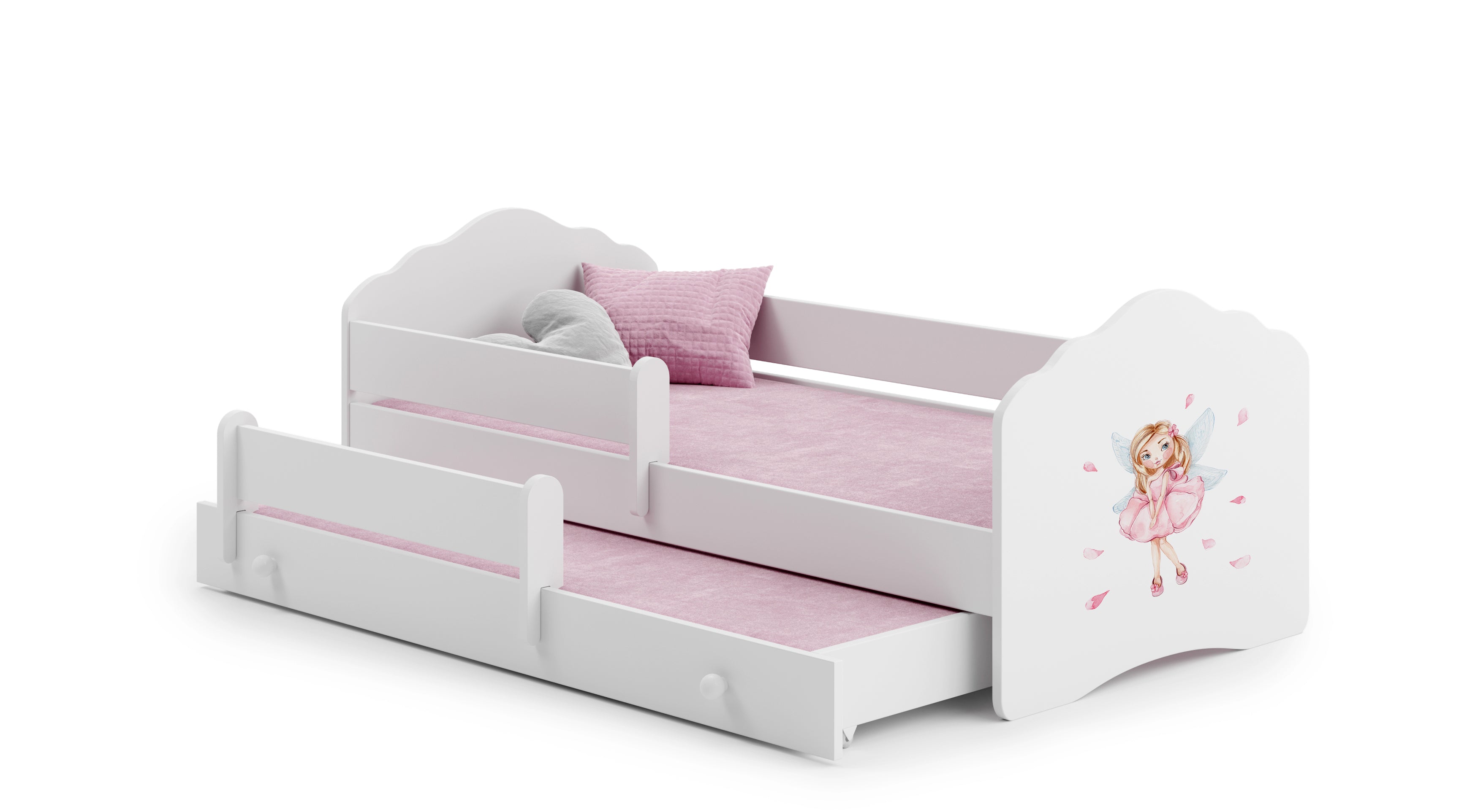 Wave double bed 160x80 - Girl with wings