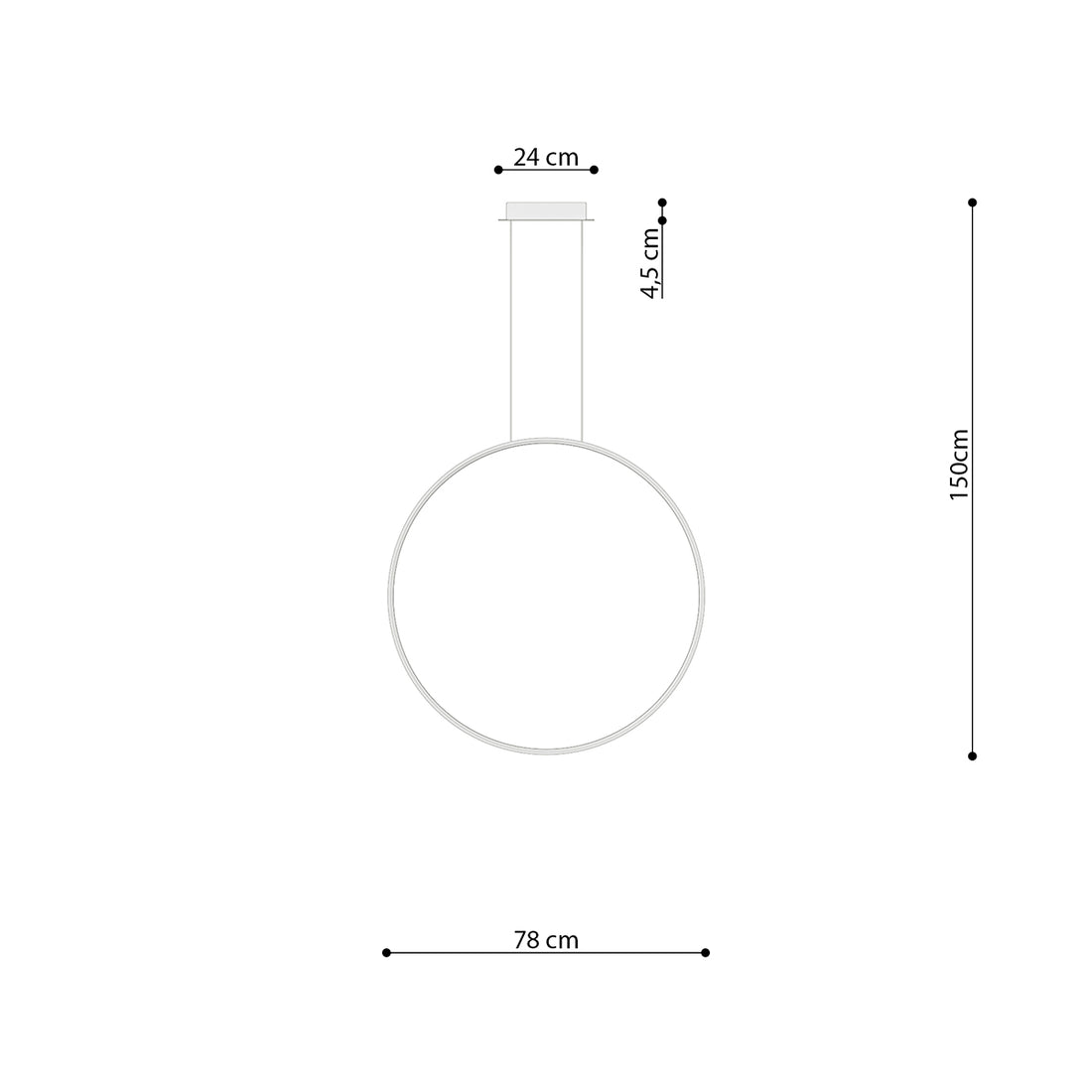 Pendant lamp RIO 78 chrome LED 4000K