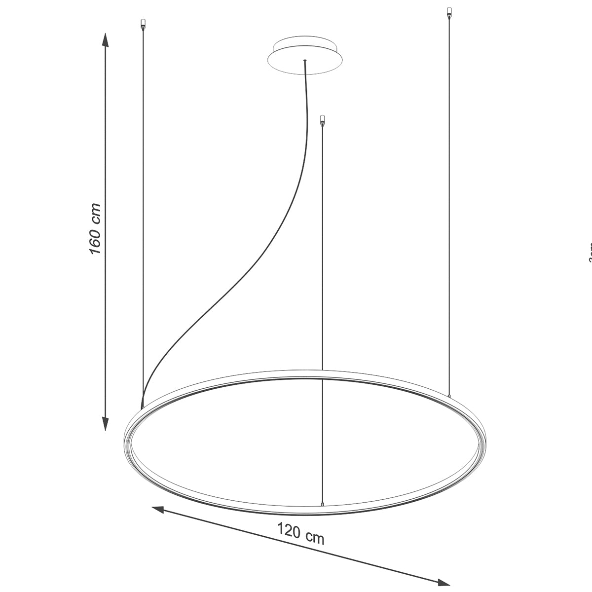 Chandelier RISA 120 black LED 3000K