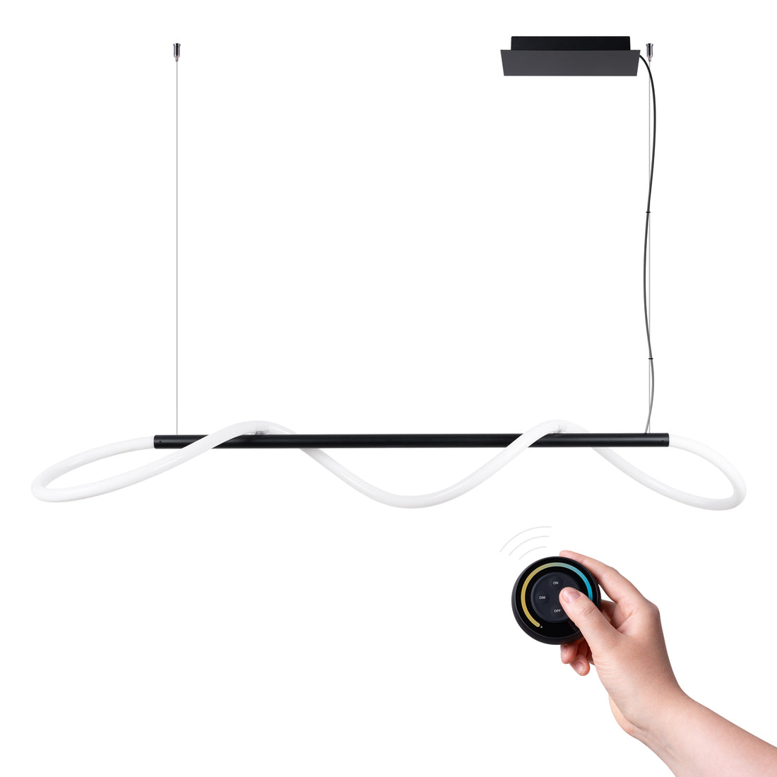 Pendant lamp GALAKSE 148 black LED 2700-6500K