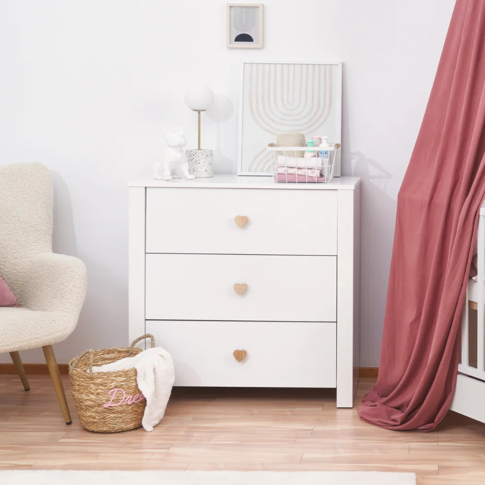 Functional Nursery Storage little heart White Dresser - Diamond Work Sp. z o.o.